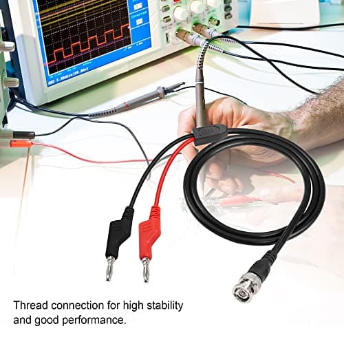 PNGKNYOCN 4.2Ft BNC Male to Stackable Dual Banana Plug Test Lead Coaxial Cable for Oscilloscope — view 6