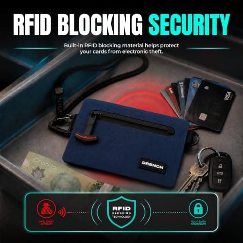 Drench Waterproof Wallet for Beach & Water Adventures, Blue — view 4
