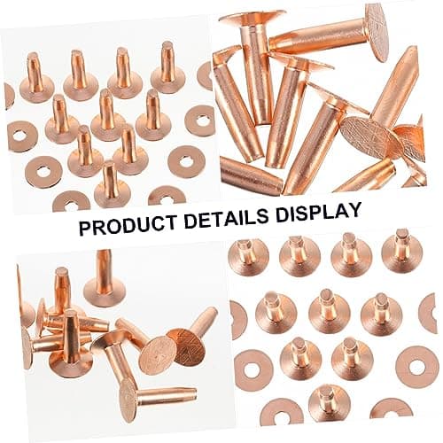 Tofficu 10 Sets Leather Rivets Kit Alloy Metal Leather Rivets for Luggage and Bag Repair Rustproof High Strength with Easy Installation Bag Fasteners — view 5