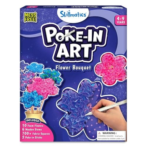 Skillmatics Poke-in Art – Flower Bouquet, DIY Craft Kit, Gifts for Kids