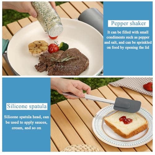 Kyraton Camping Cooking Set 15 Pack, Camping Cookware, Camping Essentials, Portable Camping Kitchen Utensil Set, Ldeal For Backpacking, Barbecuing, Camping And Hiking Trips. — view 5