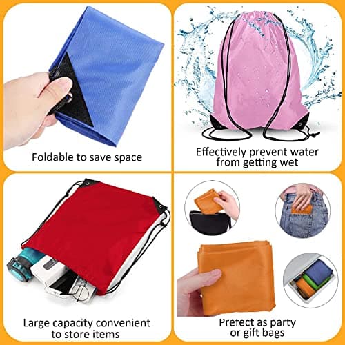 DDSHUN 6 Pack Drawstring Bags Drawstring Gym Bag Waterproof Running Backpacks Sports String Bag String Swim PE Bag for Sports, School, Gym, Travel, Swimming Beach Storage Organization - Multicolor — view 3