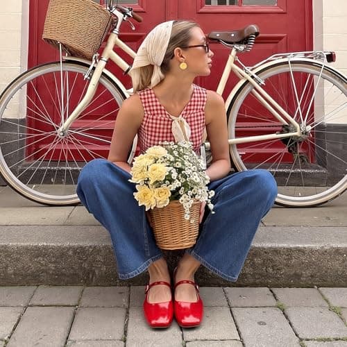 DREAM PAIRS Women's Low Heel Wedding Dress Ballet Flats,Red,7 — view 2