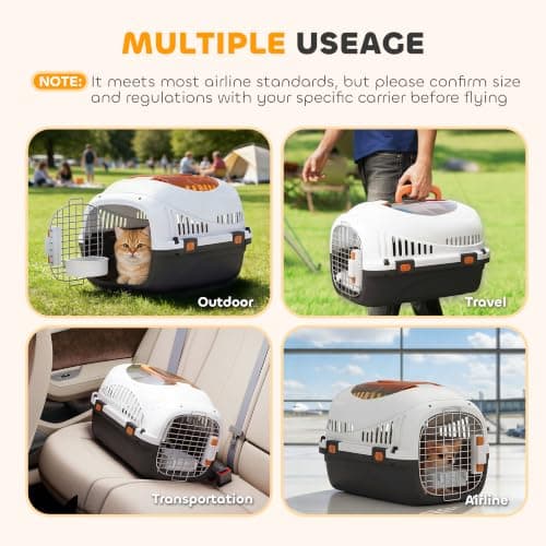 PawHut Plastic Cat Carrier Top Load for Small Pets 49 x 32 x 31 cm Black — view 4