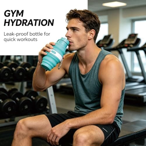 Moxychrony Silicone Water Bottle with Collapsible Feature, Folding Water Bottle Design, Compact 17 by 8.3 Cm Size for Portable Hydration, Travel, Hiking, Backpacking I Portable & Leakproof — view 4