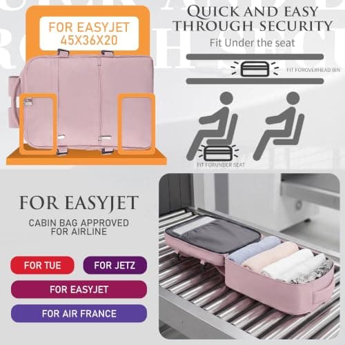 WOUIYO for Easyjet Cabin Bag 45x36x20 New Easyjet Underseat Cabin Bag — view 2