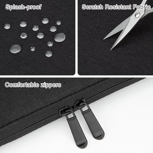 HEDUGO Laptop Sleeve Case with Accessory Pocket Padded Computer Carrying Pouch 15 to 16 inches Compatible with MacBook Air/Pro Protective Laptop Cover for 15”-16” Chromebook/Notebook/Tablet, Black. — view 3