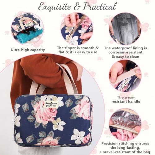Aucuu Toiletry Bag, Large Full Size Toiletry Bag, Travel Hand-Held Make up Wash Bags, Portable Waterproof Toile-Try Kit, Bathroom Storage Case, Cosmetic Organizer for Travel, Camping for Women Girl — view 4