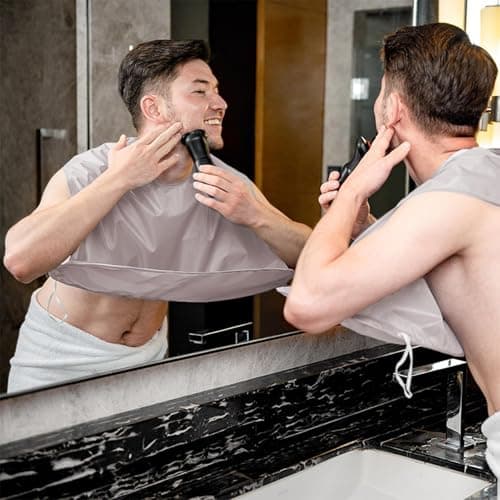 Beard Trimmer Catcher - Beard Shaving Apron 3D Stereoscopic Design | Shaving Bib | Facial Hair Catcher | Trimming Hair Cutting Cape For Men, Husband, Father's Day For Men To Travel And Bathroom — view 2
