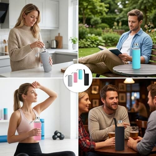 4PCS Water Bottle Sleeve, Insulated Neoprene Holder for Outdoor Activities and Commuting, Protective Covers with 550 ml Capacity, Secure Fit Design for Temperature Maintenance and Spill Prevention — view 6