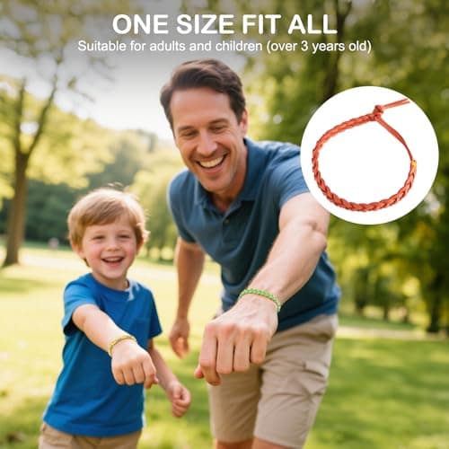 Hbaid Repellent Bracelet 12 Pack Adjustable Leather Band & 60 Insect Repellent Stickers Combo, DEET-Free Insect Repellent Bracelets for Adults & Kids 10+2pcs — view 4