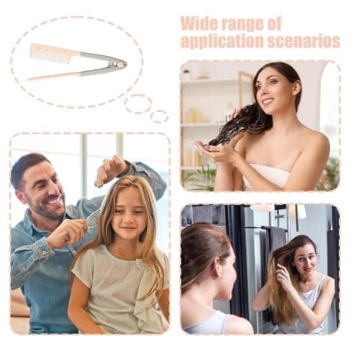 Straighten Comb V Shaped Flat Ironing Styling Smoothing Brush — view 4