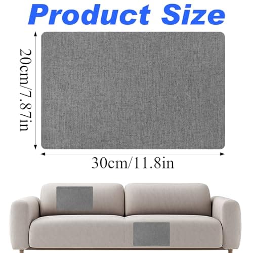 2Pcs 8x11 Inch Fabric Patches Self-Adhesive Linen Repair Patches Dark Grey Couch Patch Repair Fabric Durable Fabric Repair Tape for Furniture Couch Sofa Tote Bag Car Seat — view 2