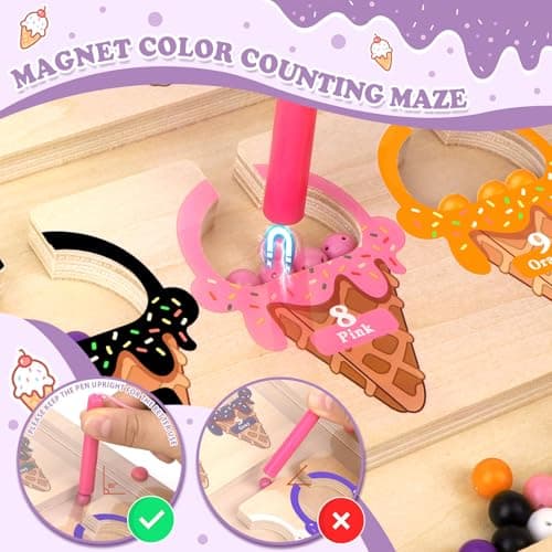 Konijiwa Girls Toys Montessori Magnetic Color and Number Maze Gifts Toys for 3 4 Year Old Boy Girls Colour Sorting for Toddlers Fine Motor Skills Toddler Montessori Educational Kids Preschool Toys — view 2