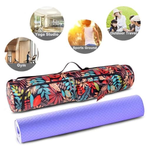 Oaygat Yoga Mat Carrier with Pockets Portable Exercise Pilates Carrying Bag Yoga Mat Carry Luggage Bag Carryall Shoulder Bag with Bottle Pocket Wet Compartment Yogas Mats Carrier Women Men — view 3