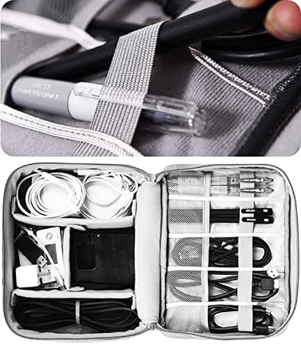 HCFGS Travel Cable Organiser Bag, Electronics Accessories Organizer Bag, Universal Carry Travel Gadget Bag for Cables, Power Bank,USB Drive, Charger Hard Disk (Black) — view 4