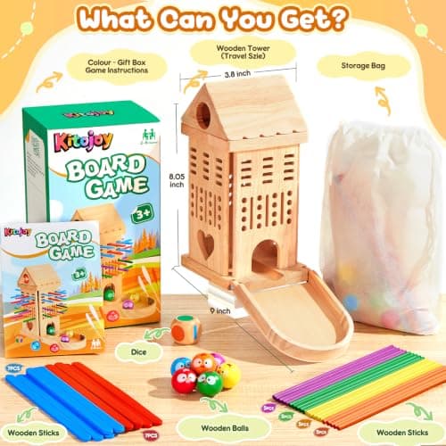 Kitojoy Montessori Toys Wooden Board Travel Games Kids for 3+ Years Old — view 3