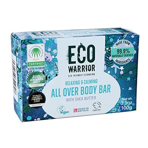 Eco Warrior All Over Body Soap Bar for Face, Hand & Body, Shea, Vegan, 100g