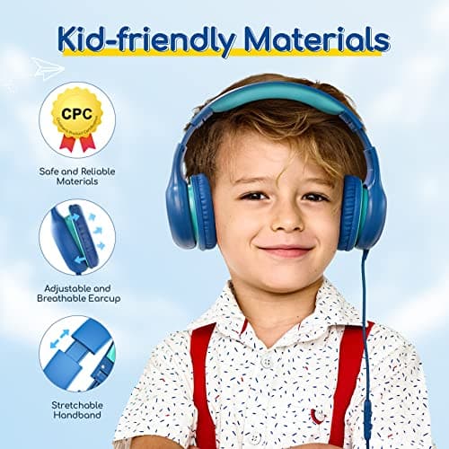 EarFun Kids Headphones Wired with Mic, 85/94dB Volume Limit — view 2