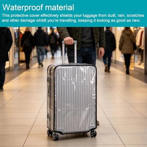 Heryson 30 Inch Clear PVC Luggage Cover, Transparent Suitcase Protector with Bottom Protection, Anti-Scratch & Anti-Dyeing for Travel, Business & Daily Use — view 4