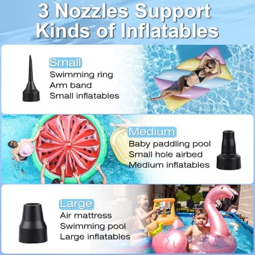 OBEST Electric Air Pump, Battery Powered, Portable USB Mini Inflator/Deflator for Inflatables, Mattress, Pool, Outdoor Pool, Boat — view 3