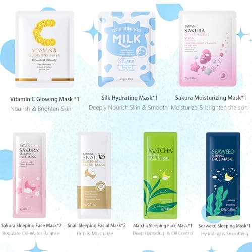 27 PCS Travel Skincare Set - Pamper Gifts for Women - Face Skincare Set with Sleeping Masks, Vitamin C Serum, Creams, Eye & Lip Masks - Beauty Sets for Teenage Girls — view 4