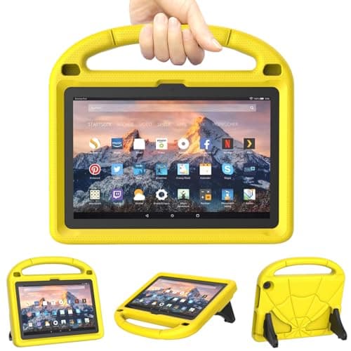 Tablet Case for 8inch Tablets, Not Work on Sony Nokia 8 inch Tablets, Mansiruyi Lightweight Kids-friendly Case with Handle Stand - Yellow