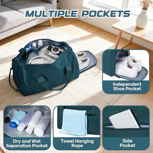 WEPLAN Gym Bag Womens Men Sports Duffle Bag Travel Duffel Bags Weekend — view 3