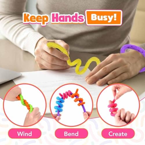 Bambebe 6 Pack Fidget Toys Sensory Stick: Textured Calming Sensory Toys for Autism Kids, Anxiety Relief Fidgets for Classroom Student, Travel Activities Essential Fidget Toy, Road Trip Essentials — view 4