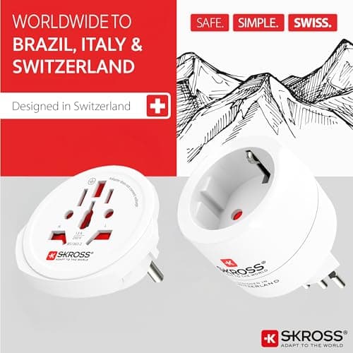 SKROSS Combo World Travel Adapter for Switzerland, Italy & Brazil — view 2