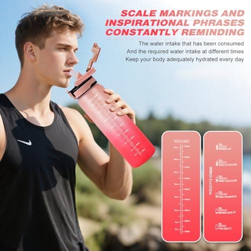 SEASEVEN Sports 1L Water Bottle with Straw for Gym,Office,Travel — view 2