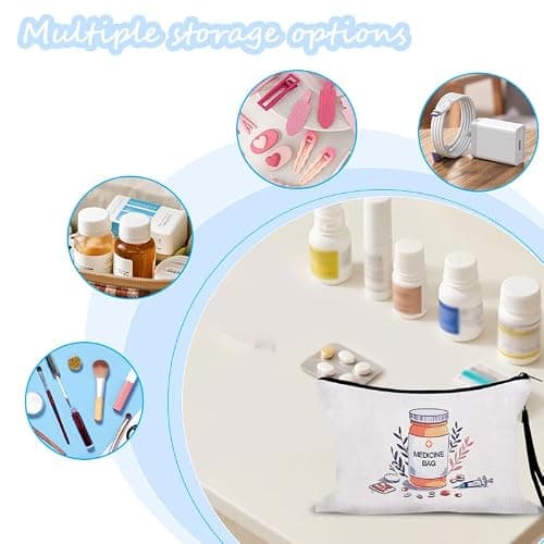 Sisadodo Medication Travel Organiser Bag for Holiday Work Portable Medical Travel Zip Storage Pouch for First Aid Kit Multifunctional Meds Medicine Storage Bags for Luggage Handbags — view 5