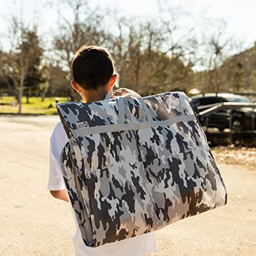 Waterproof Hanging Garment Bag 40 inch Clothes Bag with Gusset, 5 Pockets & Side Zip for Dance Costumes, Sports, Skating, Theatre, Beauty Pageants & More by Kendall Country, Camo Grey — view 6