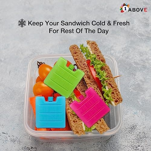 1Above Mini Freezer Blocks, Long Lasting Reusable Family Pack Ice Block Pack for Cool Box, Cooler Bag to Keeps Drink, Food, Lunchboxes Cool… — view 3