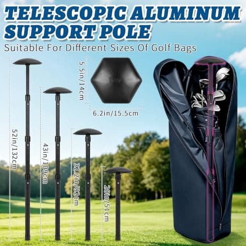 Adjustable Golf Travel Bag Support Rod, Golf Club Stiff Arm Protector — view 3