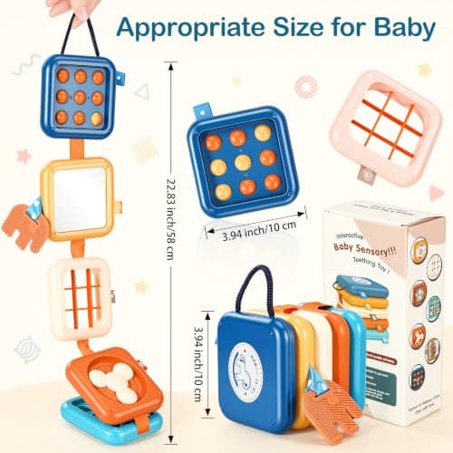 OSLINE Baby Montessori Toy for 1 Year Old,Toddler Travel Toys for 1 2 Year Old, Plane Busy Book Activity Cube Toys Birthday Gifts for Boy & girl,9 in 1 Baby Busy Board Toy — view 2
