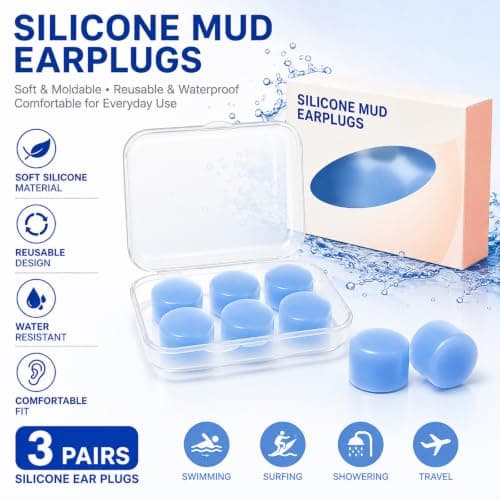 Noise Reduction Earplugs 6-Pack, Soft Silicone for Sleeping & Studying — view 2