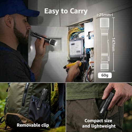 Lepro Pocket Torch Battery Powered, Small LED Flashlight with Clip, 2 Packs — view 4