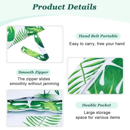 Eternal Beauty 2Pcs Wet Bags, Waterproof Wet Dry Bag Reusable Travel Laundry Bag with Handle, Washable Double Zipper Pockets Bag for Swimming Baby Items Wet Dry Cloths Travel Gym and Beach — view 5