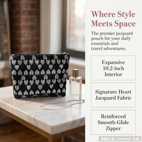 Makeup Bag for Women, Large Polyester Travel Cosmetic Organiser — view 5