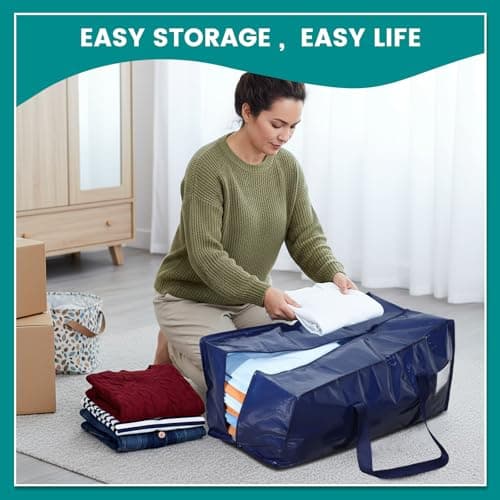 Dntorx 4 Pack Moving Bags, 93L Storage bags with Lids for Home & Dorm — view 3