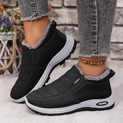 Women Snow Winter Boots for Women, Ladies Orthopedic Shoes Fur Lined Warm Non-Slip Thermal Boots Waterproof Anti-Slip Fur Lined Ankle Snow Boots Lightweight Outdoor Walking Shoes — view 2