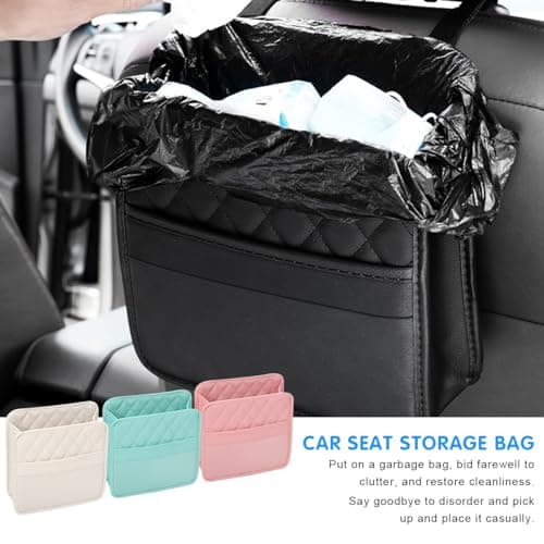 Mandark PU Leather Car Seat Back Organizer, Pink — view 5