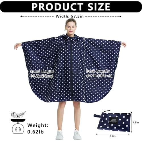 SIRMEDAL Waterproof Rain Poncho Hooded Raincoat Outdoor Cape — view 2