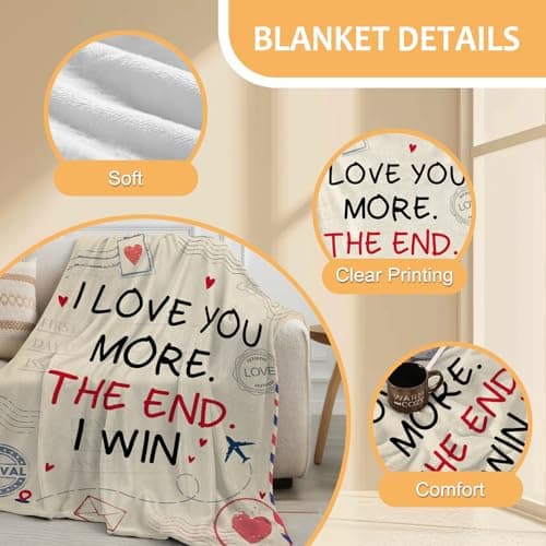 Yasrlvun Anniversary Wedding Blanket Gifts for Couples, Love Blanket 152x127cm Valentine's Day Wedding Anniversary Cozy Warm Throw Blanket for Wife Husband Girlfriend Boyfriend — view 3