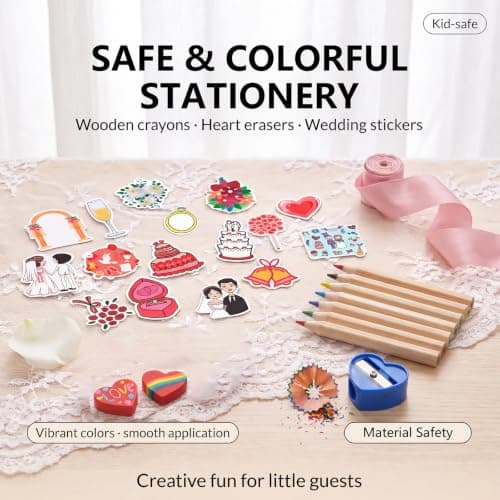 12 Kids Wedding Activity Packs with Colouring Books, Pencils & Gift Bags — view 6