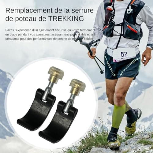 Acunny Replacement Parts for Hiking Poles - Lock Handle for Walking Pole, Quick Release with Nuts for Climbing Pole - Fixing Part for Hiking Camping Climbing — view 2