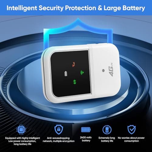 Portable 4G LTE Mobile WiFi Router, Pocket WiFi Hotspot 150Mbps, Pocket WiFi Travel Router, 3000mAh, 150Mbps, Connect Up to 10 Devices for Travel, Caravan & Remote Work — view 2