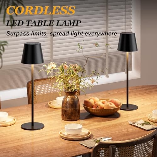 Aooshine Cordless Table Lamps Set of 2 Rechargeable, Battery Operated Lamps — view 4