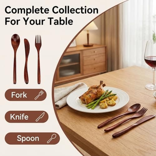 PureSphere 3Pcs Bamboo Travel Cutlery Set Reusable Portable for Camping Use — view 5